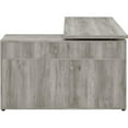 thumbnail image 4 of Pemberly Row Farmhouse Wood L-Shape Office Desk with Storage in Gray, 4 of 8