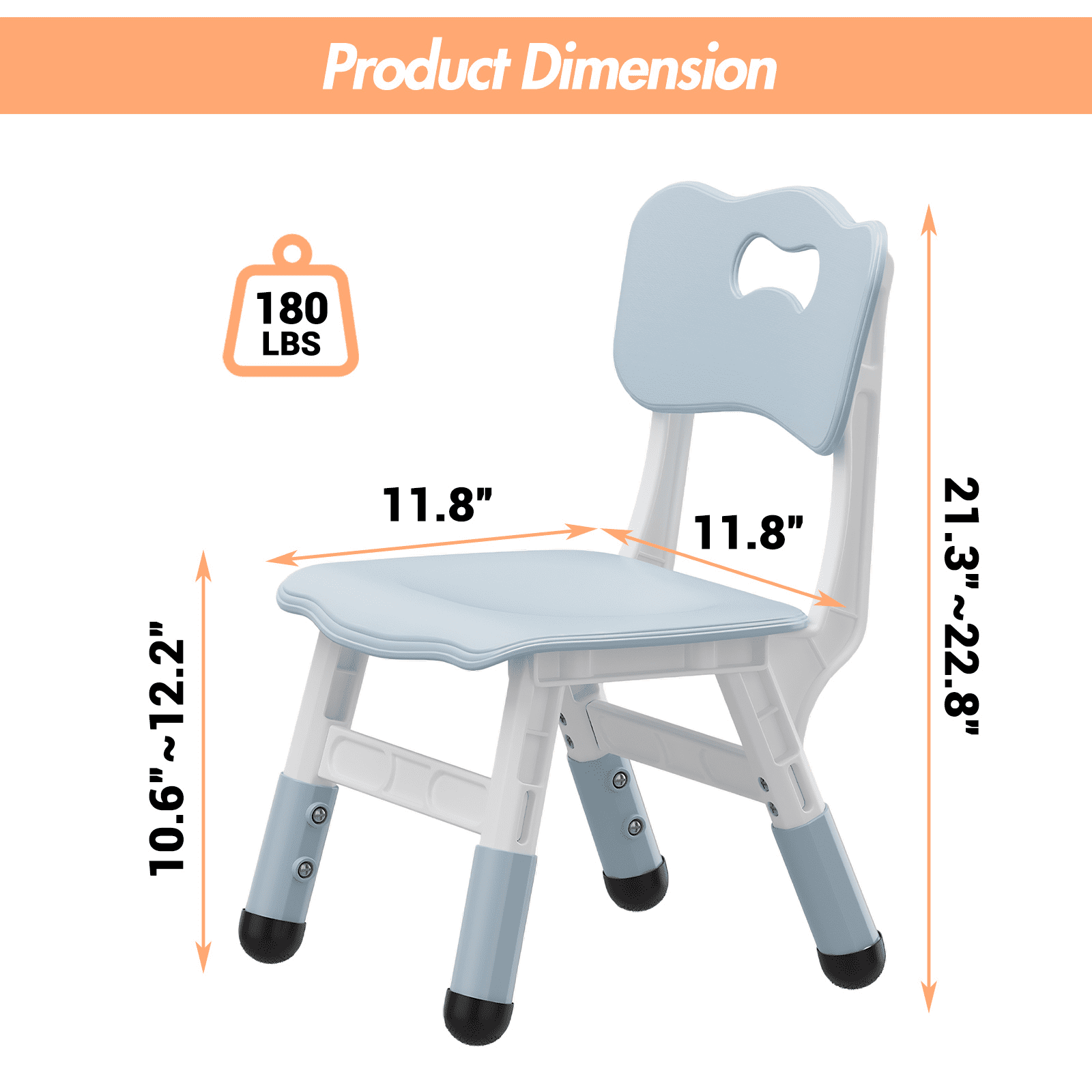 Kids Chair Set of 2 with Height Adjustable Chair, Plastic Toddler Chairs for Children Boys Girls, Kids Hammock Chair, Booster Chairs for Toddlers