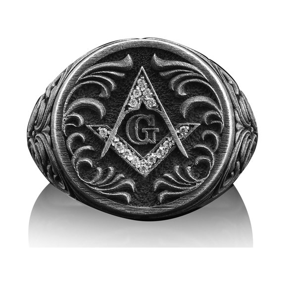 Freemason Handmade Sterling Silver Men Signet Ring, Master Mason Symbol Men Ring, Masonic Symbol Silver Jewelry, Unique Ring, Ring for men