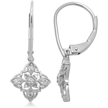 Diamond Accent 10kt White Gold Fashion Drop Earrings