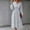 Gray, variant on Women's Casual Dress, Striped V-Neck Long Sleeve Dress with Elastic Waist, Comfortable Work and Daily Wear Dress