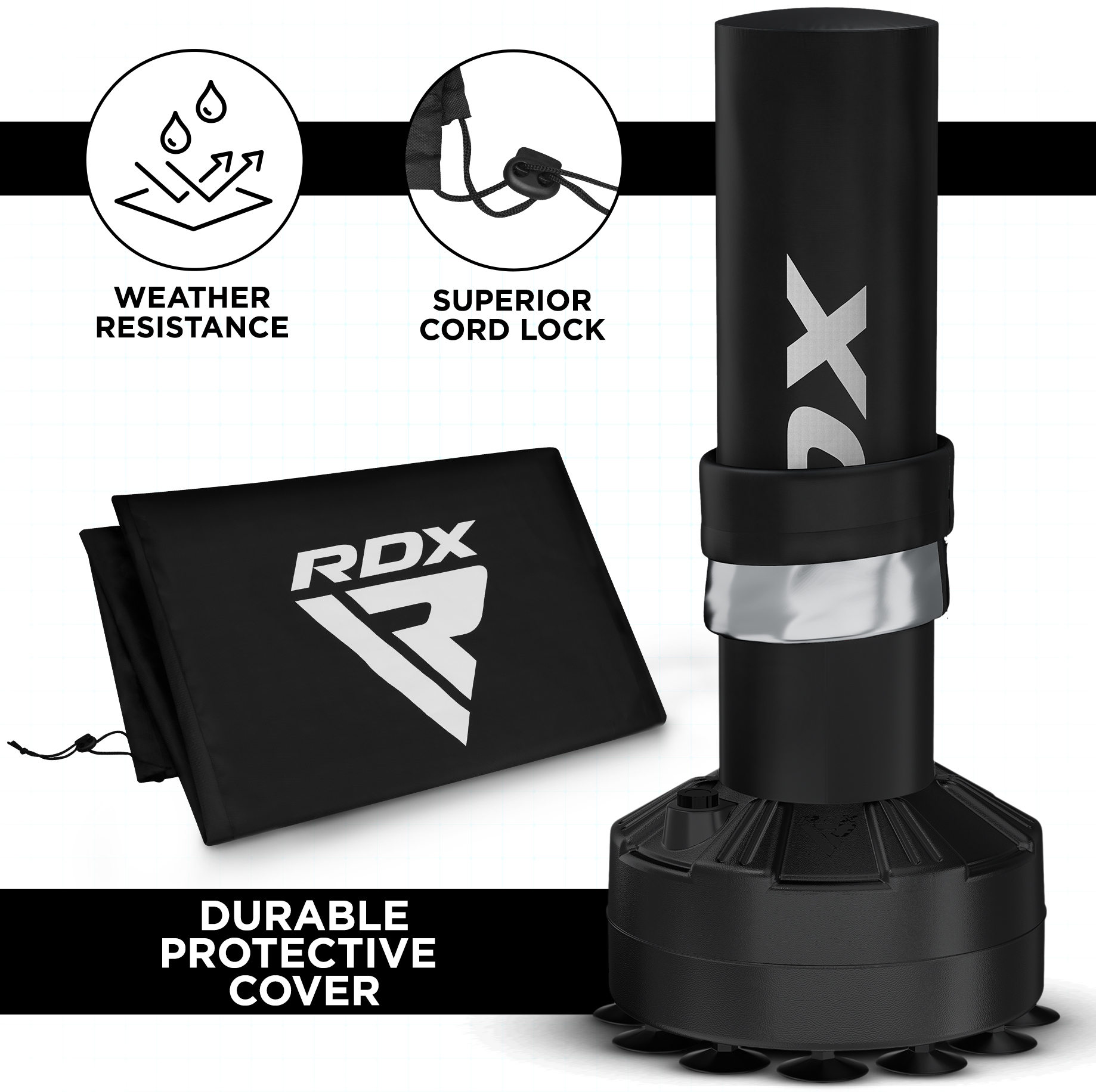 RDX Kids Punching Bag with Gloves, 4FT Heavy Duty Junior Target Pedestal Bag Set Suction Cup Stand Base Free Standing Kickboxing MMA Boxing Muay Thai Karate Home Gym Fitness Workout