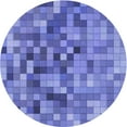 thumbnail image 1 of Ahgly Company Tapis d'Intérieur Lavables en Machine, Circulaires de Transition Bleu Ciel, Ronds de 5 Pi, 1 of 7