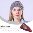 thumbnail image 4 of Crochet Headbands Winter Leaves Pattern with Rhinestones Elastic Head Protector Wide Warm Chunky Hair Accessories for Girls Purplish red, 4 of 7