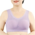 thumbnail image 7 of Women's Full Coverage Everyday Bra Comfortable Breathable Wirefree Wide Strap Plus Size No Underwire Bras for Older (XL, Purple), 7 of 7