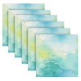 thumbnail image 4 of Iauyy Satin Napkins Set of 6- Blue-yellow Watercolor DIY Printing Decoration Cloth Napkin- Easy Care for Home/Party, 4 of 8