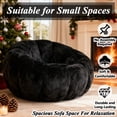 thumbnail image 3 of Lovableguy Fluffy Bean Bag Chair for Adults,Teens,Faux Fur Floral-Shaped Bean Bag Lazy Sofa Chair,Oversize Beanbag Reading Chair for Bedroom,Living Room,Apartment,Black, 3 of 7