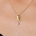 thumbnail image 3 of Gem Stone King 10K Yellow Gold Pink Moissanite and Lab Grown Diamond Pendant Necklace for Women | 0.28 Cttw | Gemstone Birthstone | Heart Shape 4MM | With 18 inch Chain, 3 of 6