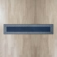 thumbnail image 2 of Washable Skid-Resistant Runner Rug, Trellis Border , Denim Twist and Light Grey , 30" x 144", 2 of 9