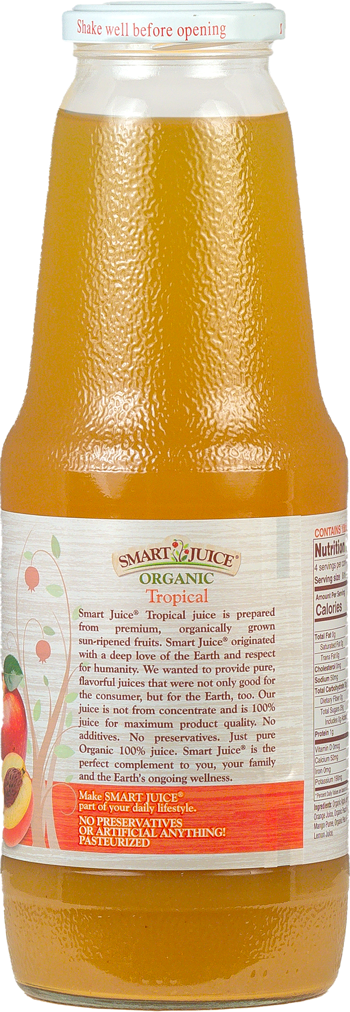 Smart Juice Organic Tropical Juice - 100% Juice, Not From Concentrate - 33.8 fl oz (1L) - (Pack of 6)