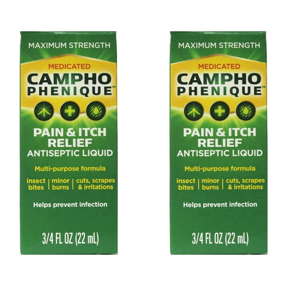 2 Pack - Campho-Phenique Pain Relieving Antiseptic Liquid, 0.75oz Each