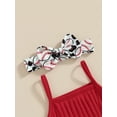 thumbnail image 5 of Wassery Infant Baby Girls Summer Outfit Sets 3 6 9 12 18 24 Months Newborn Girls Clothes Sleeveless Knited Tops with Baseball Print Flared Pants Headband Set 3M-24M, 5 of 9
