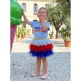 thumbnail image 4 of BemeyourBBs Toddler Baby Girl 4th of July Outfit Patriot Independent Day Summer Clothes Cute American Flag Short Sleeve T-shirt and Contrast Layered Tulle Tutu Skirts Set, 4 of 8