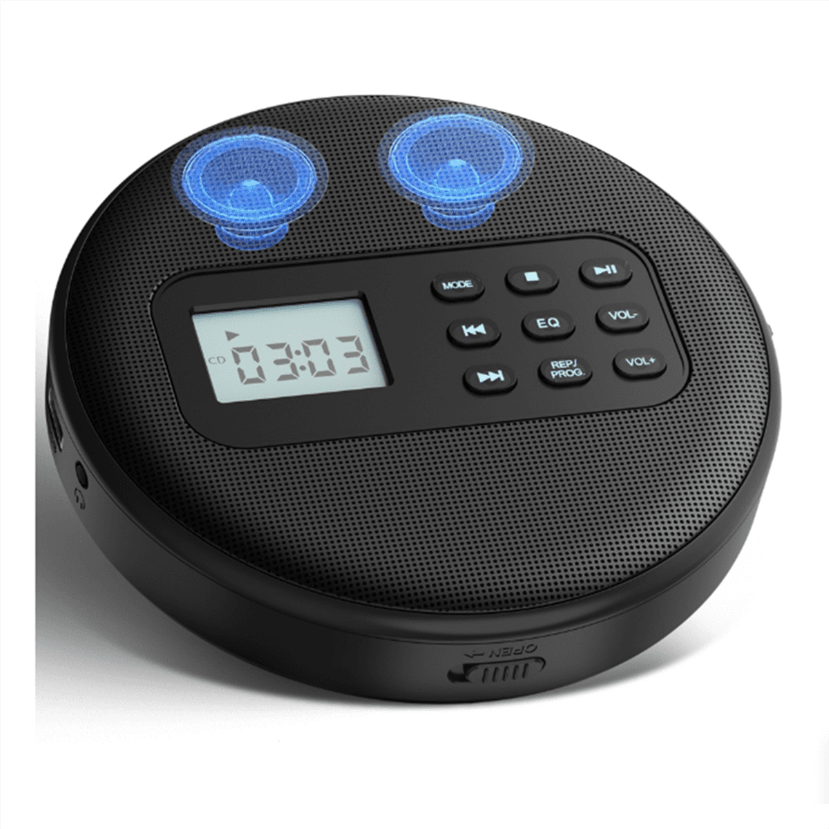 CD Player with Speakers:Rechargeable CD Player,CD Player with Headphones Plays Recorded MP3/CD/USB