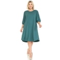 thumbnail image 2 of Pastel by Vivienne Women's Balloon Sleeve Midi Dress in Plus Size Hunter-Green XXX-Large, 2 of 4