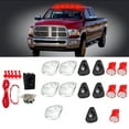 thumbnail image 2 of CCIYU 5 Pack Clear Cab Marker Clearance Light + Red T10 194 6-3020-SMD LED Bulbs w/Bases + 1 Set Wiring Pack Switch Wire Harness Replacement fit for for Ford E-150 E-250 F-250 F-350 F-450 Super Duty, 2 of 5