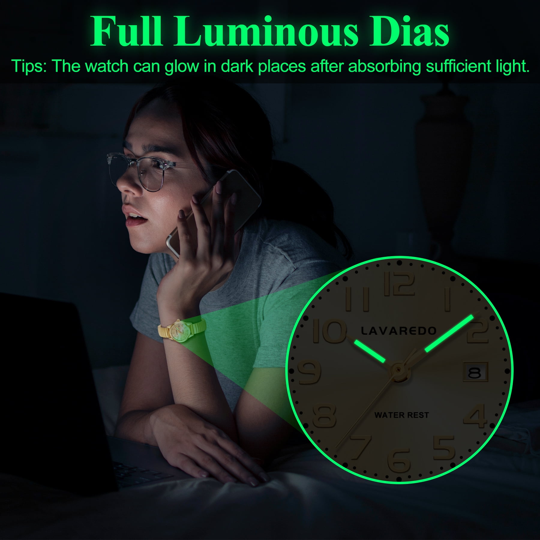 Watches for Women Analog Ladies Quartz Watches with Stainless Steel Expansion Band,Easy Reader Waterproof Lady Watch Mother's Day gift For Women -XS Size