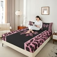 thumbnail image 4 of Feelyou Leopard Print Bowknot Full Size Sheets, Kawaii Pink Cheetah Polkadots Bed Sheets, Teens Kids Boys Girls Sheet Sets, Luxury Bedroom Decor, 4 Pieces, 4 of 7