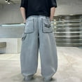 thumbnail image 7 of WRTFVZA Cargo Jeans Boys Wide Leg with Pockets Gentle and Breathable Boys Baggy Denim Cargo Pants, 7 of 7