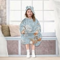 thumbnail image 7 of Wearable Blanket with Sleeves and Pocket Oversized Hooded Sweatshirt 3-14 YR Animals Playing Musical Instruments M, 7 of 7
