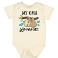 thumbnail image 3 of Inktastic My Oma Loves Me with Sloth and Hearts Boys or Girls Baby Bodysuit, 3 of 5