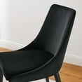 thumbnail image 4 of Side Dining Chair, Set of 2, Black, Velvet, Modern Contemporary, Kitchen Room Cafe Bistro Restaurant Hospitality, 4 of 10