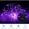 thumbnail image 2 of Solar String Lights, 100 LED Solar Fairy Lights 33 feet 8 Modes Silver Wire Lights Waterproof Outdoor String Lights for Garden Patio Gate Yard Party Wedding Indoor Bedroom Purple, 2 of 7