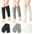 thumbnail image 3 of Bocaoying 3 Pairs Leg Warmers for Women, 24 inch Ribbed Knit Leg Warmer for Ladies 80s Party Dance Sports Socks, Black,White,Gray, 3 of 8