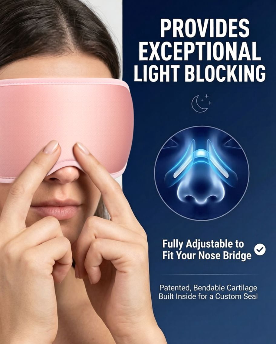 FACEMOON 2 Pack Weighted Sleep Mask – Gentle Pressure 99% Light Blocking | Memory Foam Zero Pressure Comfort for Travel