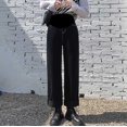 thumbnail image 1 of Pantalones vaqueros extra grandes para embarazadas, holgados, de pierna ancha, informales, para uso exterior, rectos, finos, de verano, modernos y versátiles, 1 of 4