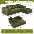 thumbnail image 4 of Kithkasa 103" Cloud Sectional Couches for Living Room Bedroom,Modern Modular Corduroy L-Shape Sofa with Deep Seats & High-Back,No Assembly Required,Green, 4 of 8