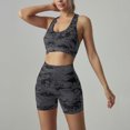 thumbnail image 2 of CIENVNSTG Two Piece Workout Sets for Women Summer Seamless High Waist Shorts Yoga Outfits Sports Bra Gym Shorts Workout Gym Yoga Dark Gray S, 2 of 5
