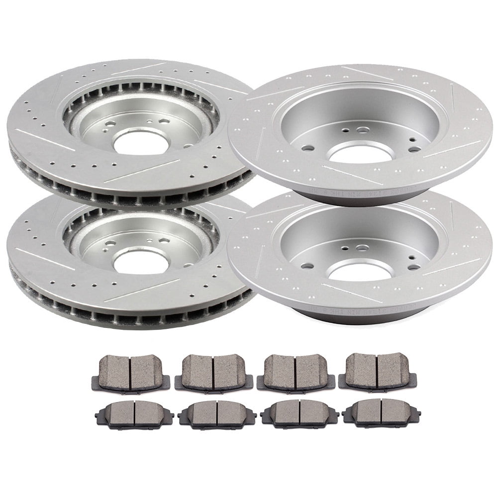 ECCPP Front Rear Brakes Rotor and Ceramic Brake Pad fit for 20022006