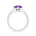 thumbnail image 2 of ANGARA Natural Trillion Checker-Cut 1.2 ct Amethyst Split Shank Ring in 14K White Gold for Women (Size-8mm) | February Birthstone, Anniversary, Jewelry Gift for Women | Natural Amethyst Ring, 2 of 9