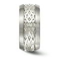 thumbnail image 3 of Edward Mirell Titanium & Sterling Silver Inlay Polished Weave Ring, 3 of 7