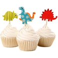 thumbnail image 1 of Decoración para cupcakes de dinosaurio, decoración para tartas de fiesta, decoración de primer cumpleaños, revelación de género para niños (Dino 24), 1 of 5