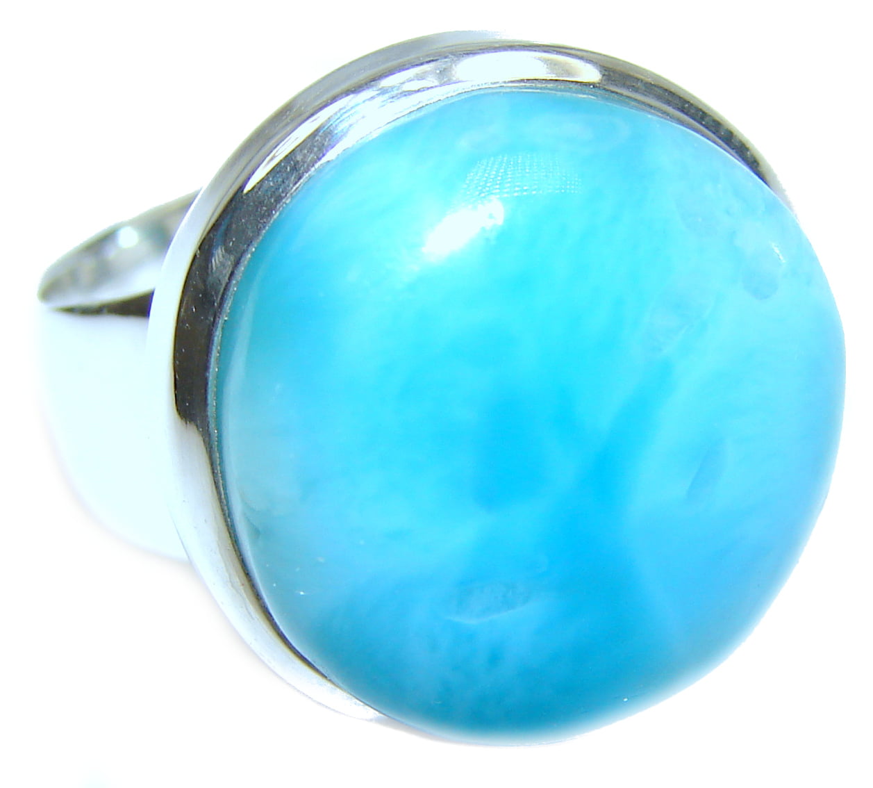 SilverRush Style Larimar Women 925 Sterling Silver Ring Size 8 FREE GIFT BOX