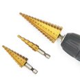 thumbnail image 5 of Pagoda Drill 4-12 4-20 4-32 Hexagonal Handle Straight Slot Three-Piece Set Hole Reamer Step Drill Step Drill, 5 of 5