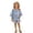 Blue, variant on Girls Summer 2 Piece Outfits Striped V Neck 3/4 Sleeve Loose Fit Top and Elastic Waist Shorts Set Trendy Color Block Matching Sets Casual Resort Wear Beach Vacation Travel Outfits
