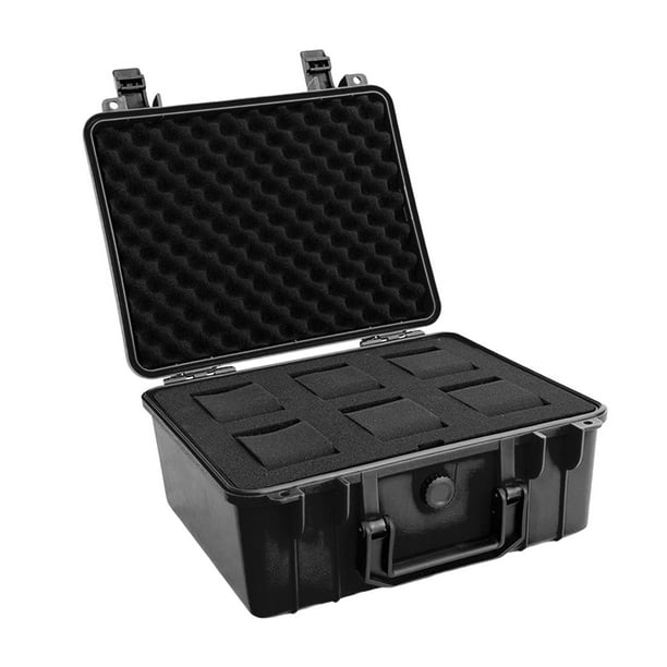 Estuche portátil para reloj, a prueba de golpes, caja de almacenamiento, colección de regalo con estuche de transporte Un negro con 6
