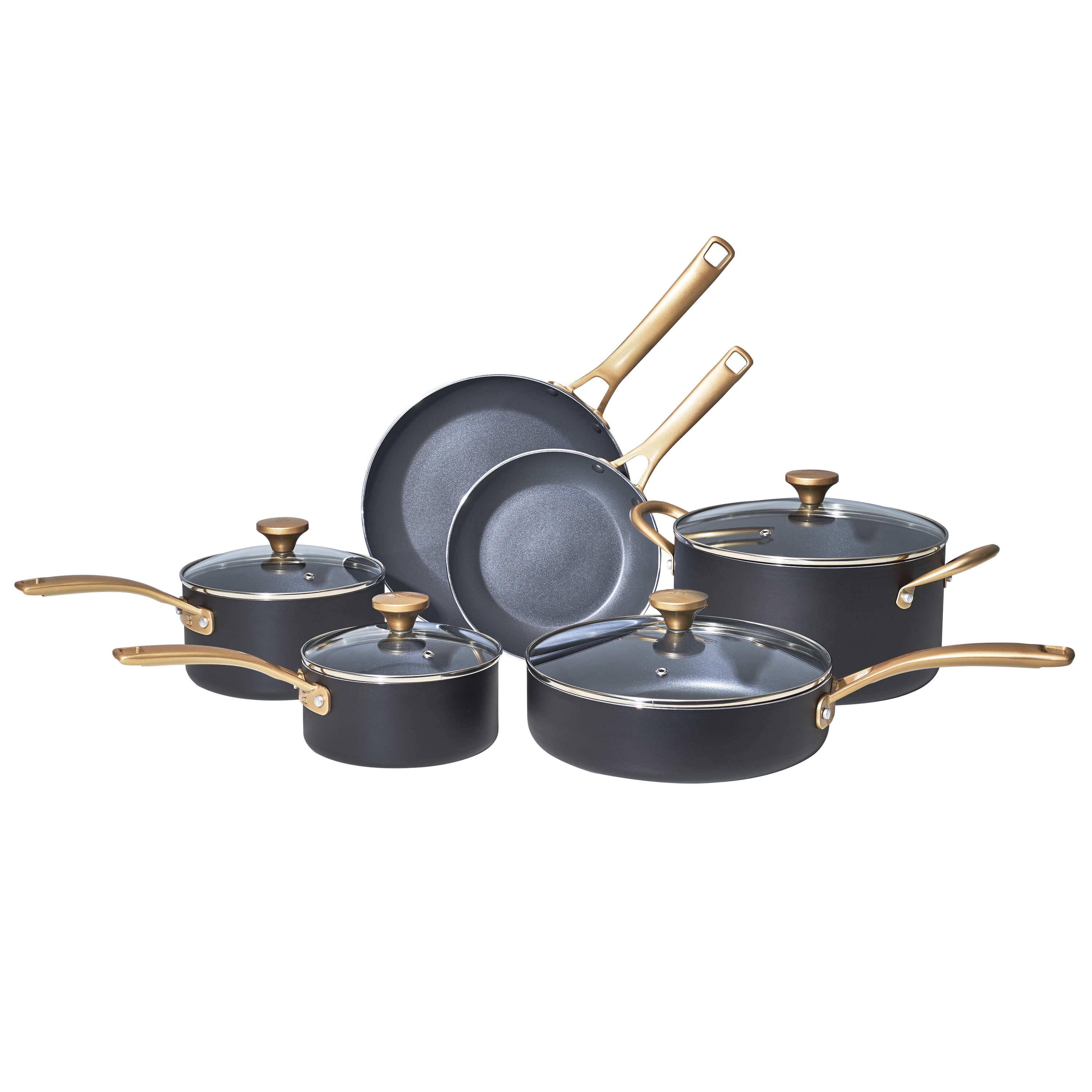 Beautiful 10 inch Ceramic Non-Stick Fry Pan, Black Sesame by Drew Barrymore  