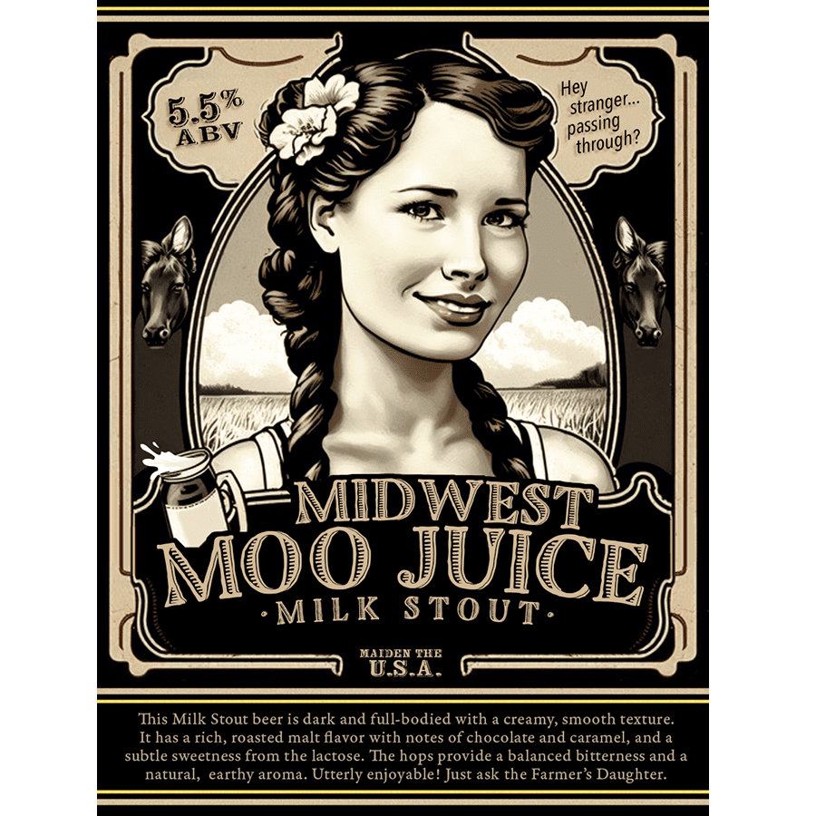 Label Peelers Midwest Moo Juice Milk Stout Beer Kit
