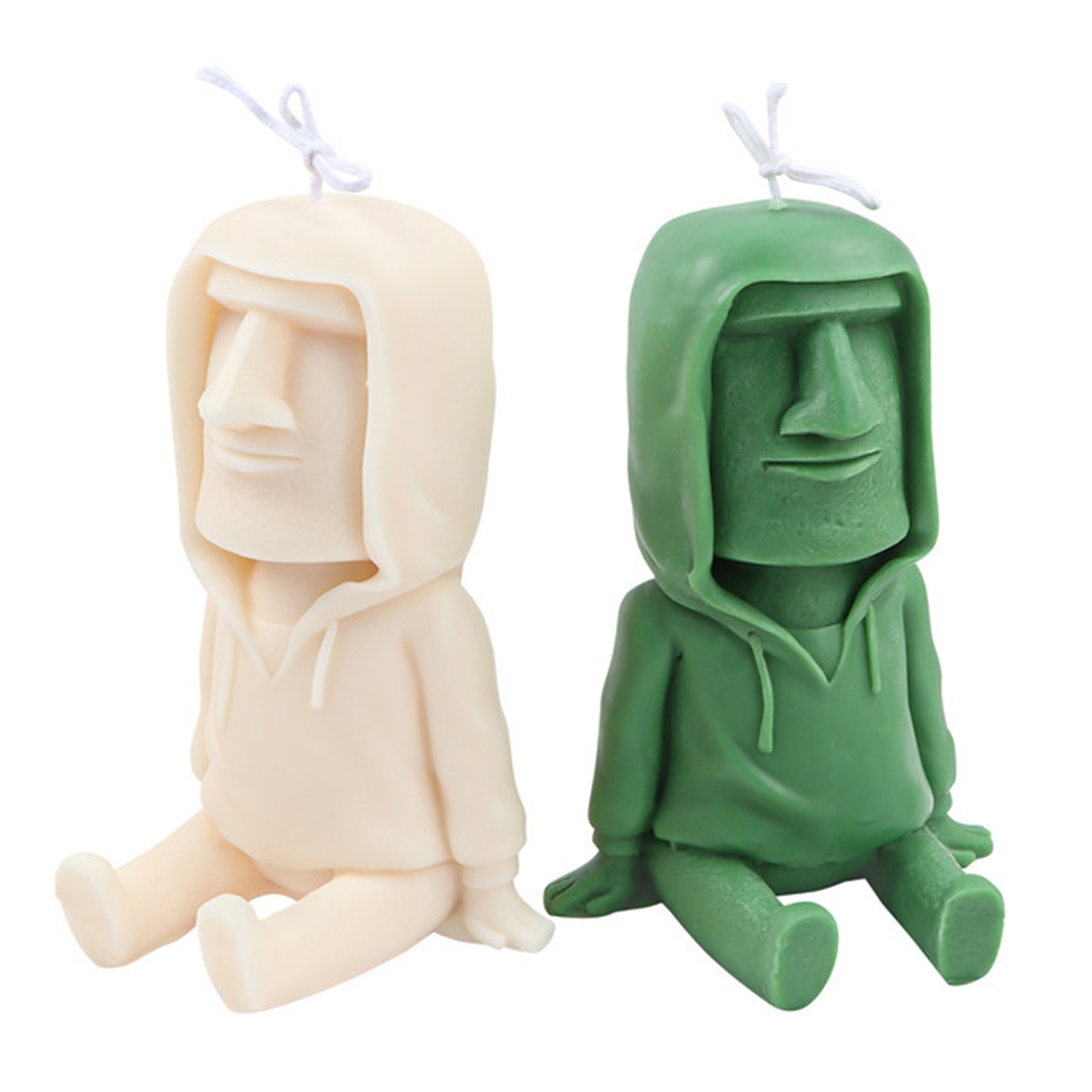 Stoneman Candle Silicone Mold Easy to De-mold for DIY Candle Plasters Ornament Statue Craft Sculpture-Figurine