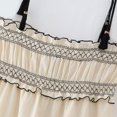 thumbnail image 3 of Vestido midi plisado beige a la moda para mujer, sin espalda, con tirantes finos, estilo vintage, sin tirantes, elegante para mujer, 3 of 5