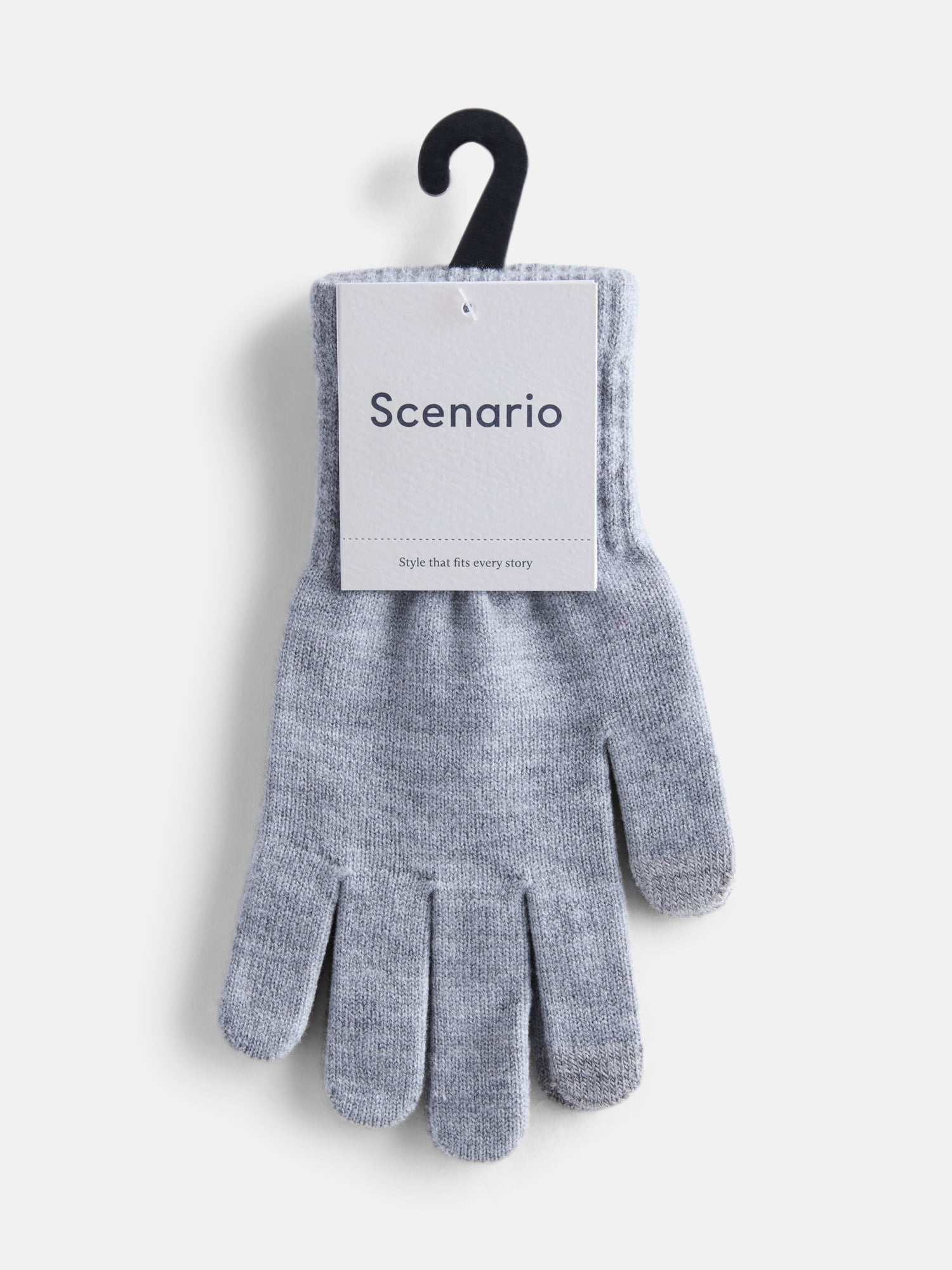 Scenario Women's Tech Touch Knit Gloves, Medium Grey Heather