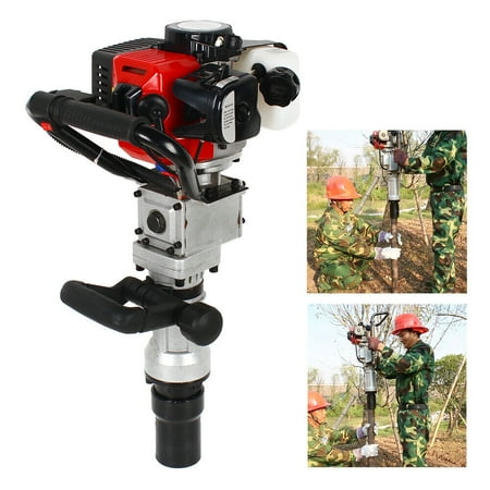 Gas Powered T Post Driver Engine Pile Digger Fence Farm Hammer Gasoline Pile Driver 2 Stroke :0.9L 32.6CC Single Cylinder Air Cooling 1200-2200r/Min 21.65*10.62*12.20 Inch