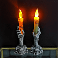 thumbnail image 3 of Halloween LED Light Skeleton Ghost Handheld Candle Light Home Table Decoration Home Decor Orange, 3 of 6