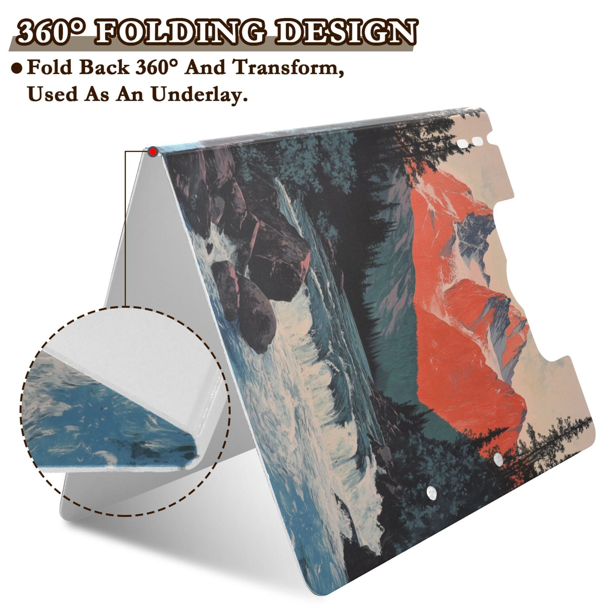 FORMRS A4 Clipboard Folder with Pen Holder Horizontal Foldable School Office Binder, Mountains at Dawn