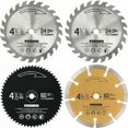 thumbnail image 1 of Hoja de sierra circular de 115 mm, 24 dientes, 60 dientes, grano 60, TCT, HSS y diamante, biselado para madera, metal y hojas de sierra circular mini de diamante para metales no ferrosos (paquete de, 1 of 5