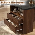 thumbnail image 6 of Hawsaiy 5-Piece Dining Table Set for 4, 63" Dining Room Table with 4 Upholstered Dining Chairs, Modern Kitchen Table Set with 2 Storage Drawers for Apartment, 6 of 9